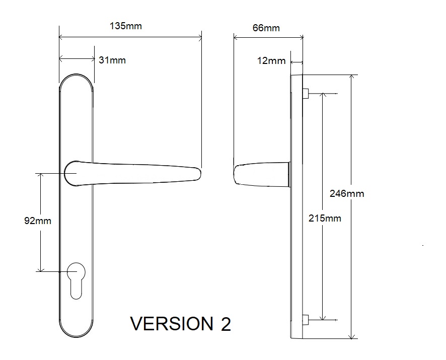short bp door handle